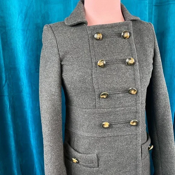 Marc by Marc Jacobs Double Breasted Wool Blend Coat Gray - Picture 3 of 16